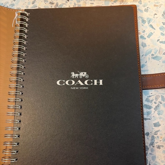 Coach Signature Canvas Notebook Planner Brown Tan Snap Closure Organizer - Picture 4 of 5